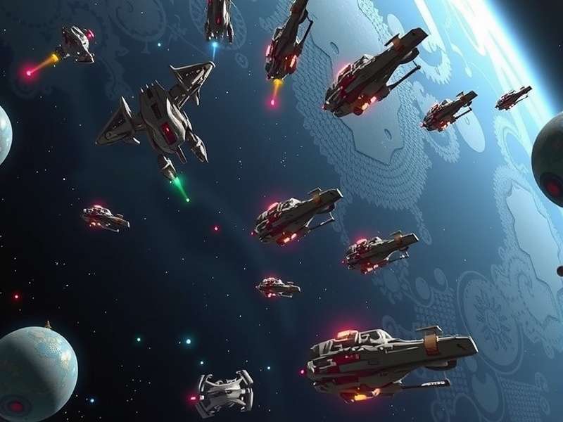 Anise Star Trek space battle scene with multiple ships